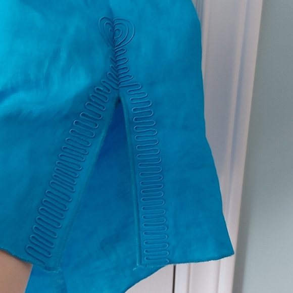 Nygard deep turquoise linen tunic - Picture 3 of 7